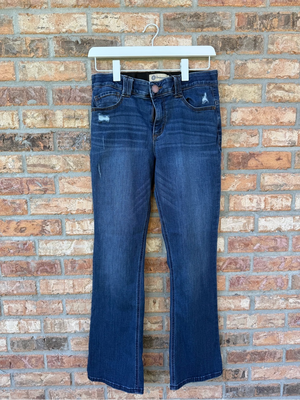 Women's Dark Blue Slightly Distressed Jeans